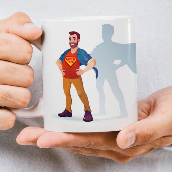 Kubek z nadrukiem - SUPER TATA NIE Z TEGO ŚWIATA zdjęcie 1