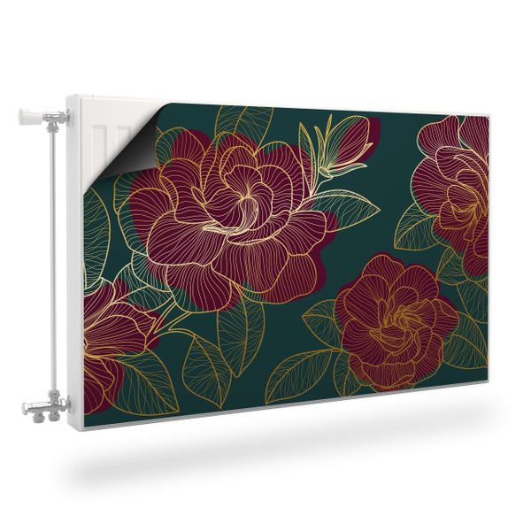 Mata MAGNETYCZNA Na Kaloryfer Kwitnące Róże Styl Line-art 80cm x 60cm zdjęcie 1