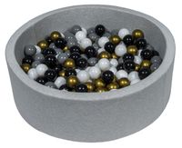 Suchy basen dla dziecka z piłeczkami 300szt (czarny, biały, złoty, szary)