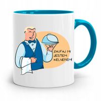 Dla Kelnera Kubek Błękitny Zaufaj Mi! Prezent Z Nadrukiem Ze Zdjęciem