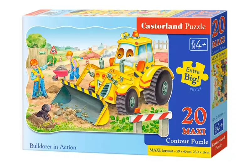 Puzzle maxi 20 elementów. Buldożer w akcji zdjęcie 1
