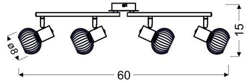 Oslo listwa 4x40W E14 biały/złoty na Arena.pl