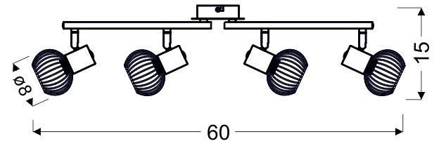 Oslo listwa 4x40W E14 biały/złoty zdjęcie 5