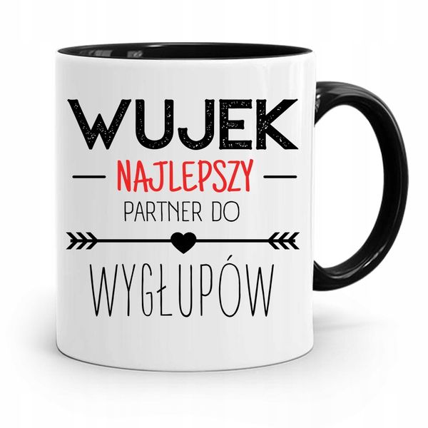 Kubek Czarny Dla Wujka Najlepszy Do Wygłupów Z Nadrukiem Ze Zdjęciem zdjęcie 1