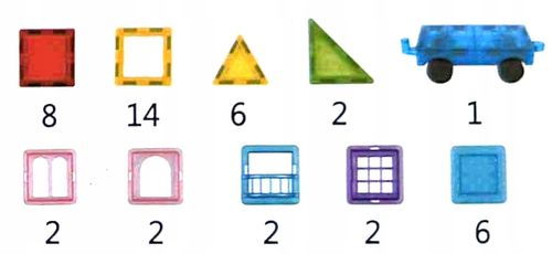 KLOCKI MAGNETYCZNE 3D konstrukcyjne DUŻE EL. Zestaw 45 el. Magnetic Tiles na Arena.pl