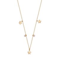 srebrny delikatny naszyjnik z kwiatkami i cyrkonią