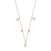 srebrny delikatny naszyjnik z kwiatkami i cyrkonią