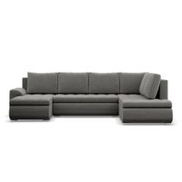 Duży narożnik U, prawostronny, BOSCO, velvet, 300cm, szary | TYLETEGOTU