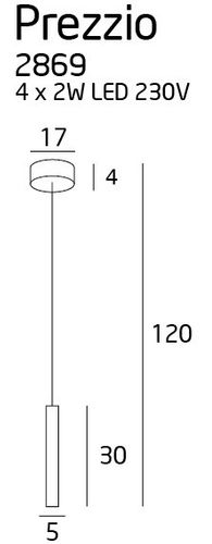 Lampa wisząca LED PREZZIO 2869 - MaxLight na Arena.pl