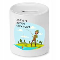 Skarbonka Dla Wędkarza Zaufaj Mi Jestem Prezent Z Nadrukiem Ze Zdjęciem