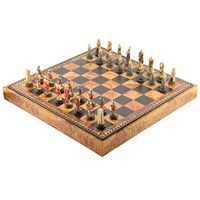 Szachy Rzymianie vs Gladiatorzy 3w1 Warcaby Backgammon Ekoskóra Italfama