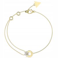 Bransoletka damska złota Guess cyrkonia kwiatek 19cm