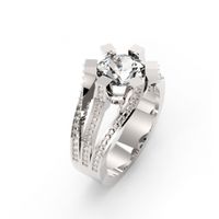 OKAZAŁY PIERŚCIONEK Z CYRKONIAMI ZE SREBRA PRÓBA SREBRA 925