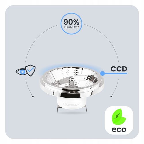 Żarówka LED G53 AR111 GU10 15W = 100W 1521lm 4000K 24° 12V Srebrna na Arena.pl