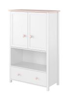 LN-11 LUNA KOMODA WYSOKA meble dziecięce biało różowe