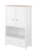 LN-11 LUNA KOMODA WYSOKA meble dziecięce biało różowe