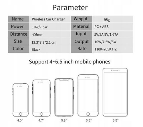 10W Wireless Car Charger S5 Automatic Clamping na Arena.pl