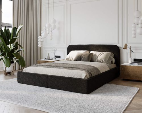 Łóżko tapicerowane Nello 140x200 Czarne na Arena.pl