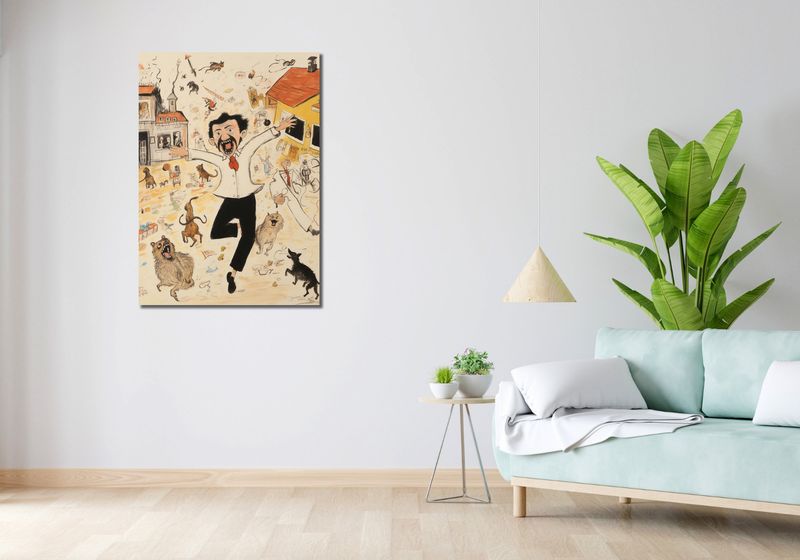 Obraz 70x100cm Chaos w Miasteczku zdjęcie 2