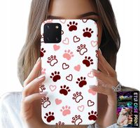 ETUI DO SAMSUNG GALAXY A81 - PSIE ŁAPKI NA BIAŁYM TLE, PIES, KOT, MIŚ