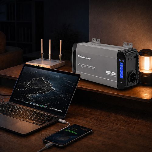 Qoltec przetwornica 12/230V 1000W sinus na Arena.pl