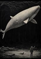 Plakat 68x98cm Biały Wieloryb