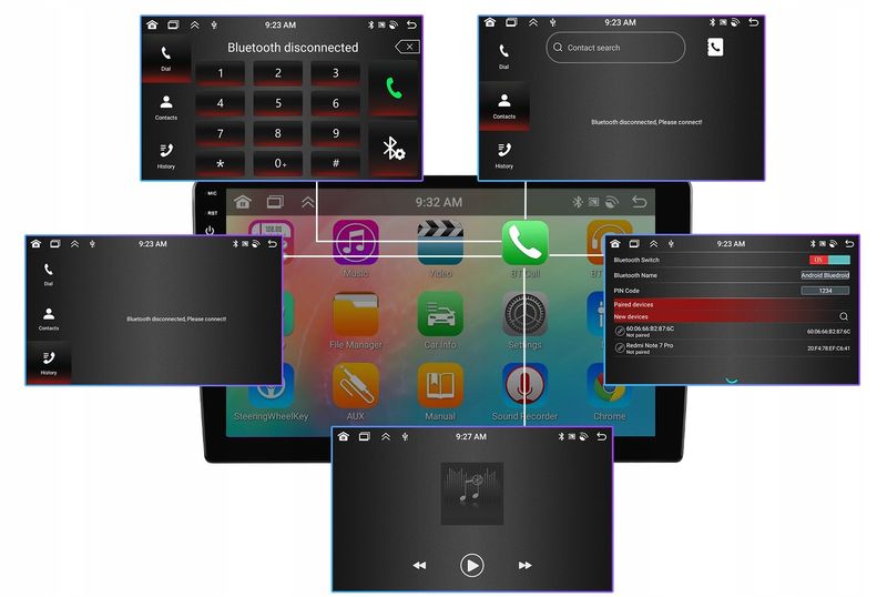 Radio samochodowe 2DIN MULTIMEDIALNE 9 cali ANDROID 13 kamera BT zdjęcie 10