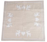 Obrus beżowy z reniferami 85x85 cm