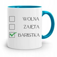 Dla Baristy Baristki Kawiarki Kubek Błękitny Z Nadrukiem Ze Zdjęciem