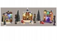 ZESTAW FIGUREK I DOMKÓW BOŻONARODZENIOWYCH DECORATION CHEISTMAS. 14 element