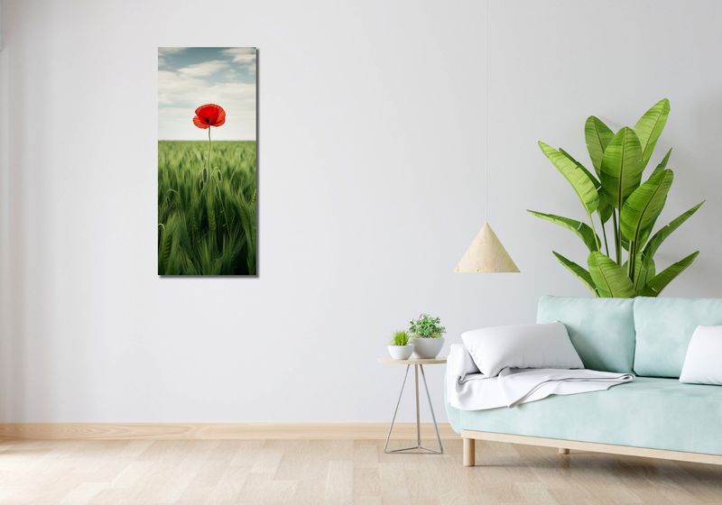 Obraz 40x100cm Samotny Mak na Polu zdjęcie 2