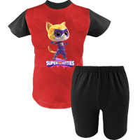 Krótka Piżama dziecięca Superkoty - Super Kitties