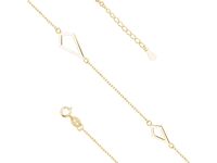 POZŁACANA BRANSOLETA GWIAZD GŁADKIE ROMBY POŁYSK