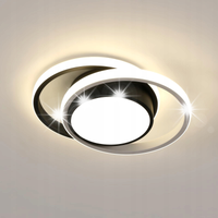 LAMPA SUFITOWA PLAFON LED OKRĄGŁA NOWOCZESNA CZARNA + BIAŁA 32W 4500K