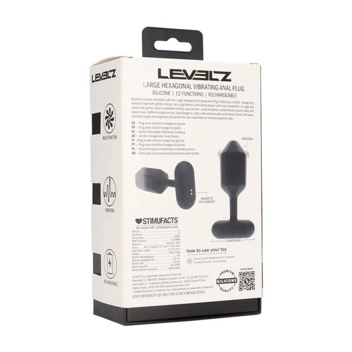 Hexagonal Vibrating Silicone Anal Plug - L - Black na Arena.pl