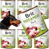 mokra karma dla psa z kaczką brit pate&meat duck 6x 800 g bezzbożowa puszka