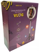 FOREVER Lampa pierścieniowa LED VLOG 17 cm + statyw + uchwyt na telefon