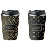 Komplet 2 KUBKÓW TERMICZNYCH Premium DIAMOND BITCH PRINCE king 350ml KT_068