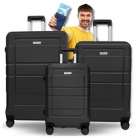 Zestaw walizek podróżnych na kółkach komplet duża 94L średnia 63L mała 40L