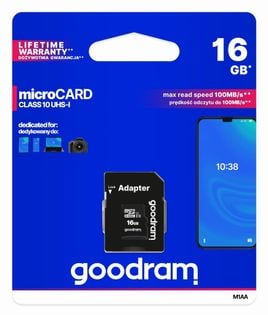 Karta pamięci GoodRam M1AA-0160R12 16GB; Class 10, Class U1; Adapter