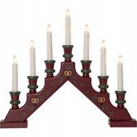 Świecznik adwentowy drewniany czerwony SARA