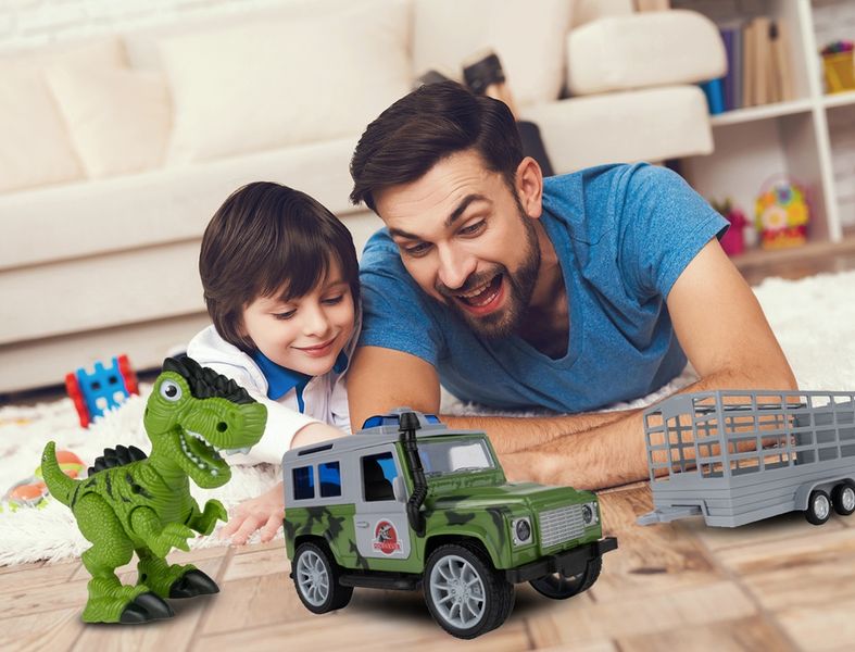 Auto z Napędem JEEP z Przyczepką i Dinozaurem zdjęcie 12