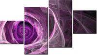 90CM 160 OBRAZ 4 ELEM FIOLETOWA RÓŻA ŚCIENNY