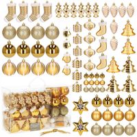 ZESTAW BOMBEK CHOINKOWYCH 77szt ZŁOTE BOMBKI MIX WZORY NA CHOINKĘ CHOINKOWE