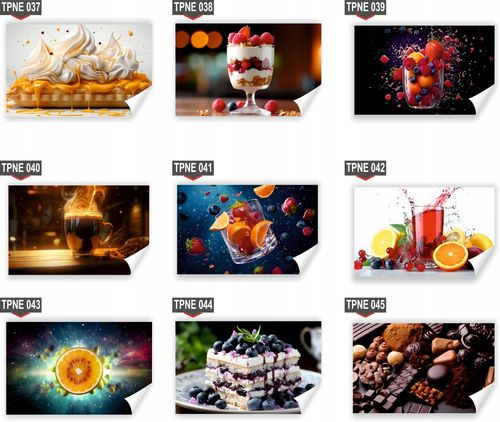 Fototapeta PREMIUM STRUKTURA ZMYWALANA lody otoczone chmurami i cukierkami na Arena.pl