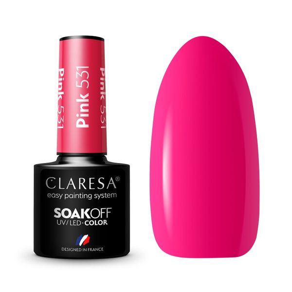 CLARESA Lakier hybrydowy PINK 531 - 5g zdjęcie 1