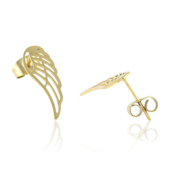 Kolczyki stal chirurgiczna pozłacane skrzydła zdjęcie 4