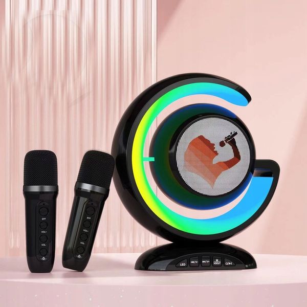 GŁOŚNIK BLUETOOTH PRZENOŚNY KARAOKE RGB 2 MIKROFONY USB SD MINI JACK zdjęcie 4