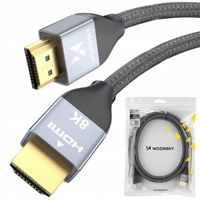 KABEL PRZEWÓD HDMI 2.1 8K 4K eARC|PRZYŁĄCZE HDMI DO TV | CERTYFIKOWANY 2M