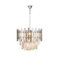 Żyrandol Kryształowy ASPEN 6xE14 40W IP20 100cm Srebrny Glamour